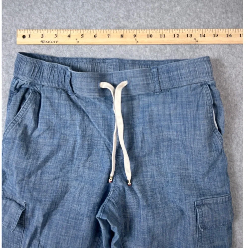 Tommy Hilfiger Boys Blue Chambray Cargo Jogger Pants Size XS 76J3853